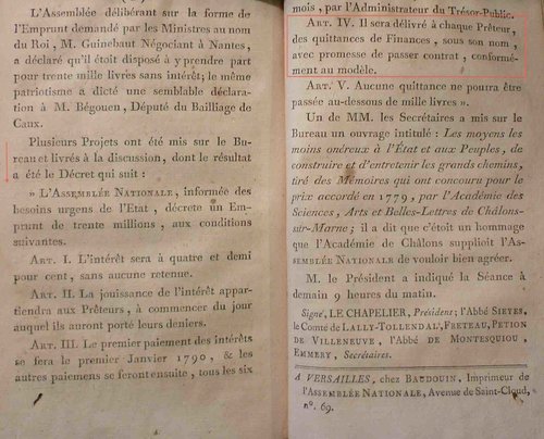 Fig. n° 4 : Extrait du procès-verbal, n° 45, du 9 août 1789, vol. 2, p. 2 et 3